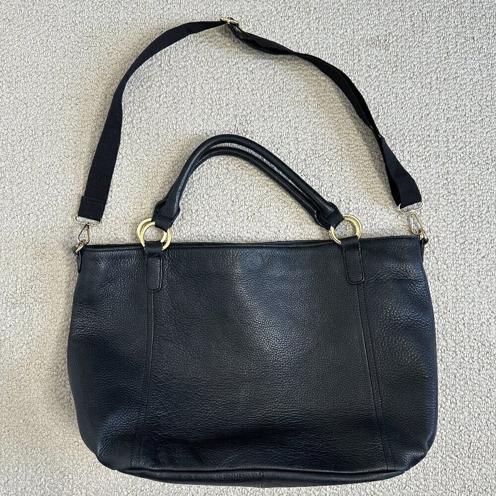 Gili Leather Tote Bag Black Pebbled - Picture 9 of 16